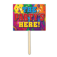 The Party's Here! Yard Sign - Bulk 6 Pack