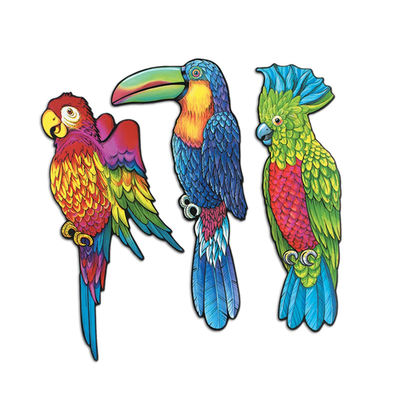 Luau Party Exotic Bird Cutouts - Bulk 36 Pack