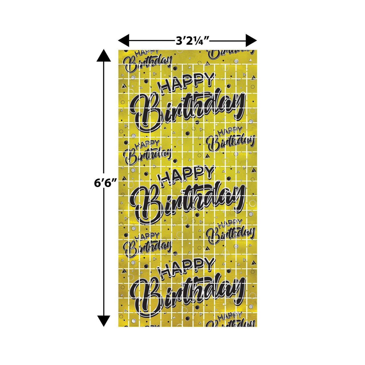 Beistle Happy Birthday Metallic Square Curtain (6 Pkgs Per Case) sold in bulk.