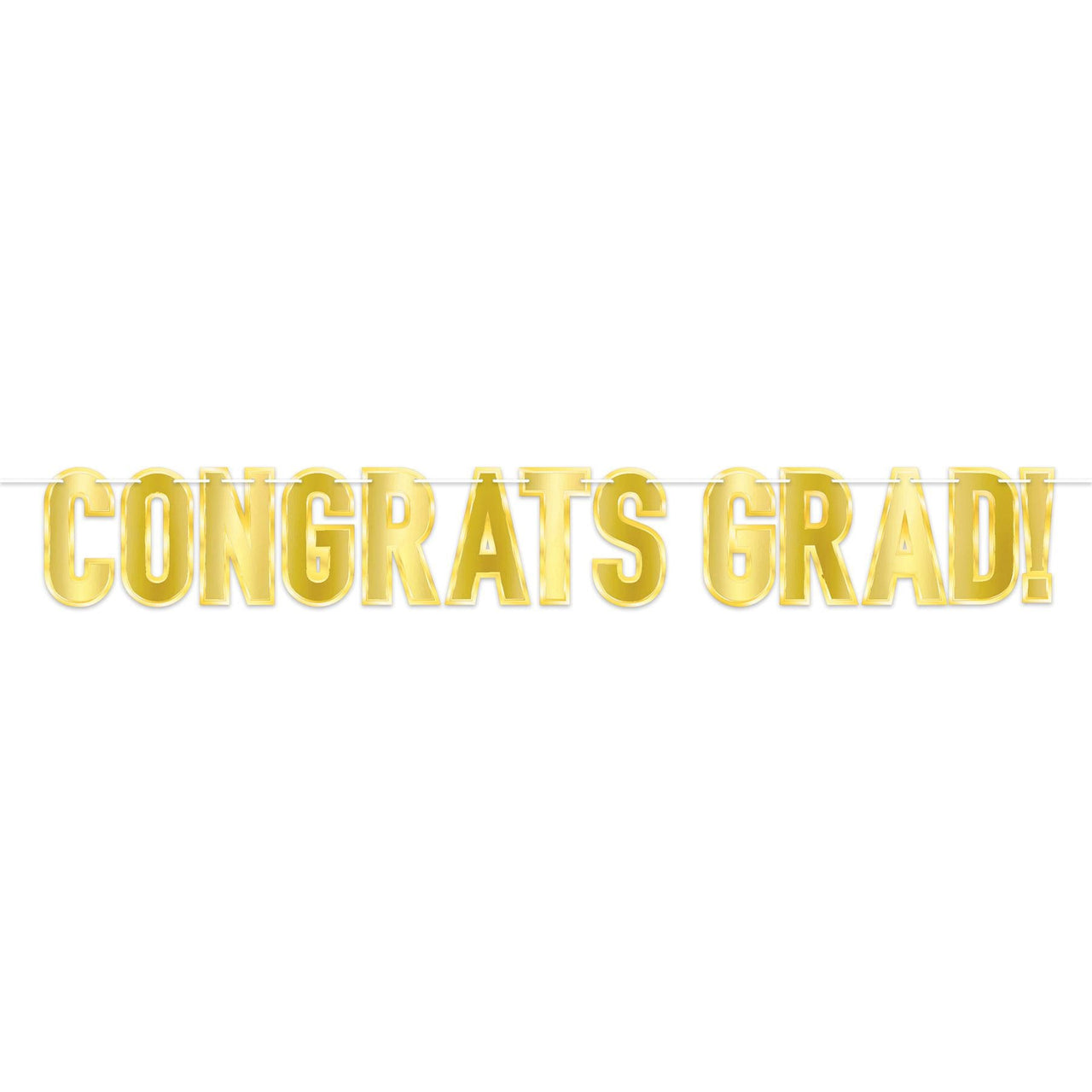 Foil Congrats Grad! Graduation Party Streamer - Bulk 12 Pack