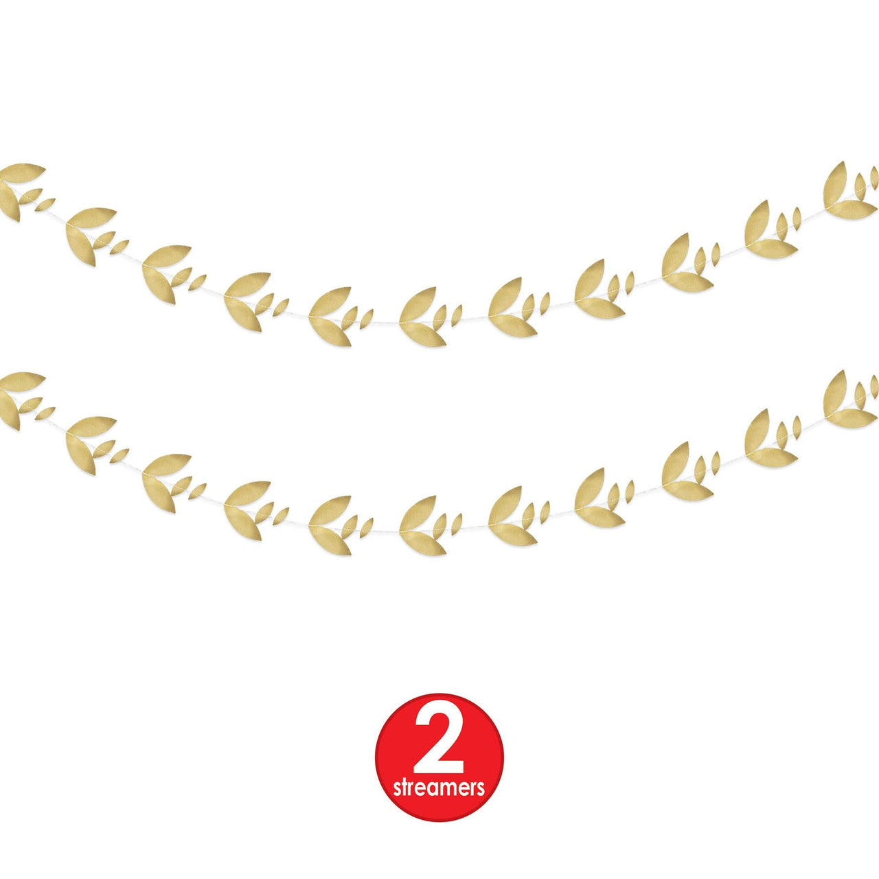 Bulk Gold Foil Leaves Garland (12 Pkgs Per Case) by Beistle