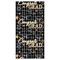 Congrats Grad Metallic Graduation Party Square Curtain - Bulk 6 Pack