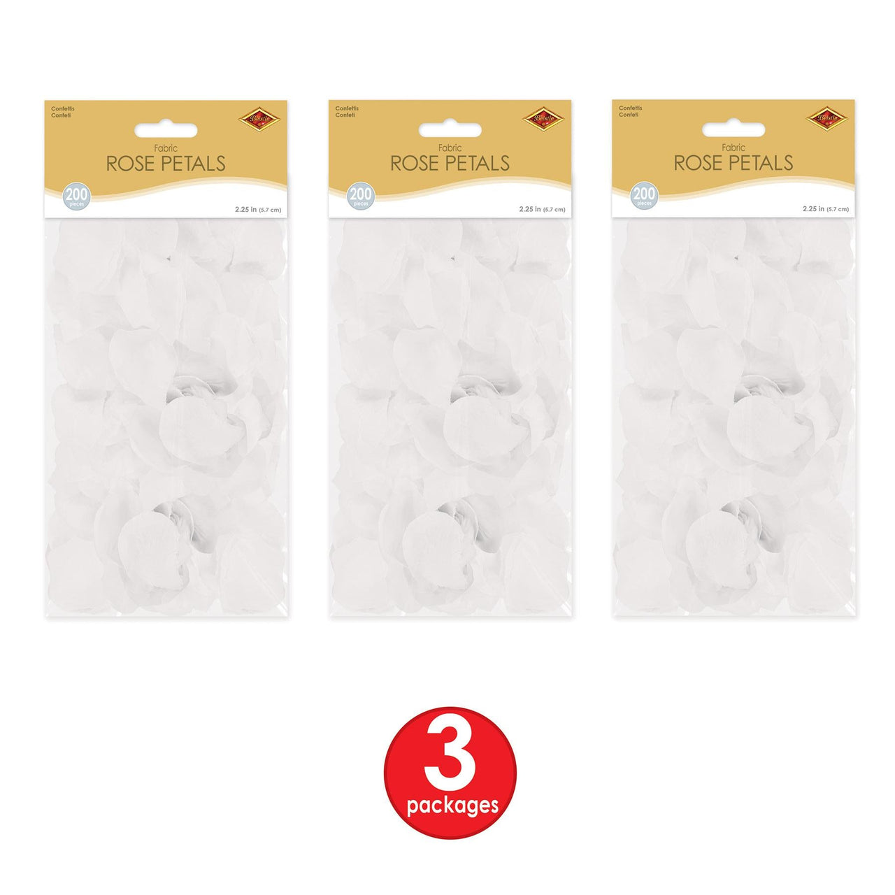 Bulk White Fabric Rose Petals (12 Pkgs Per Case) by Beistle
