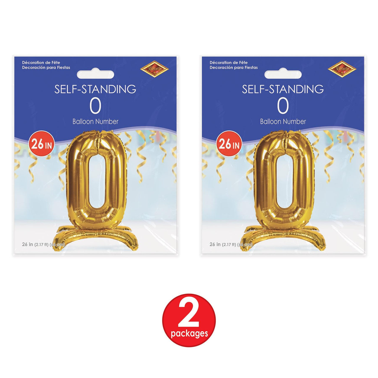 Bulk Self-Standing Balloon Number 0 (6 Pkgs Per Case) by Beistle