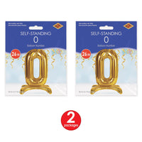 Bulk Self-Standing Balloon Number 0 (6 Pkgs Per Case) by Beistle