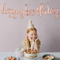 Bulk Script Rose Gold Happy Birthday Balloon Streamer (6 Pkgs Per Case) by Beistle