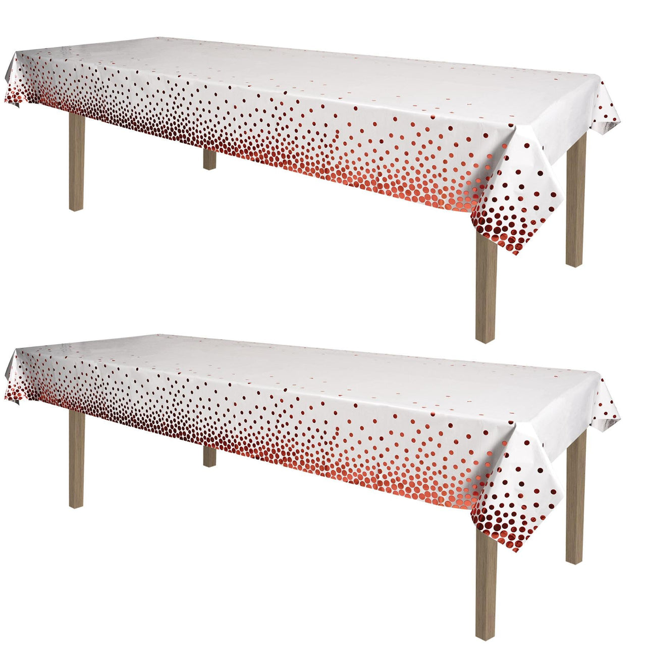 Bulk Rose Gold Metallic Polka Dots Tablecover (12 Pkgs Per Case) by Beistle