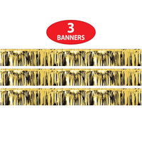 Beistle Metallic Fringe Banner Gold