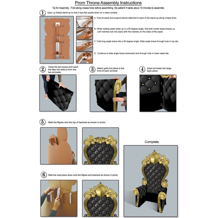 Gold 3-D Prom Throne Prop (1 per package)