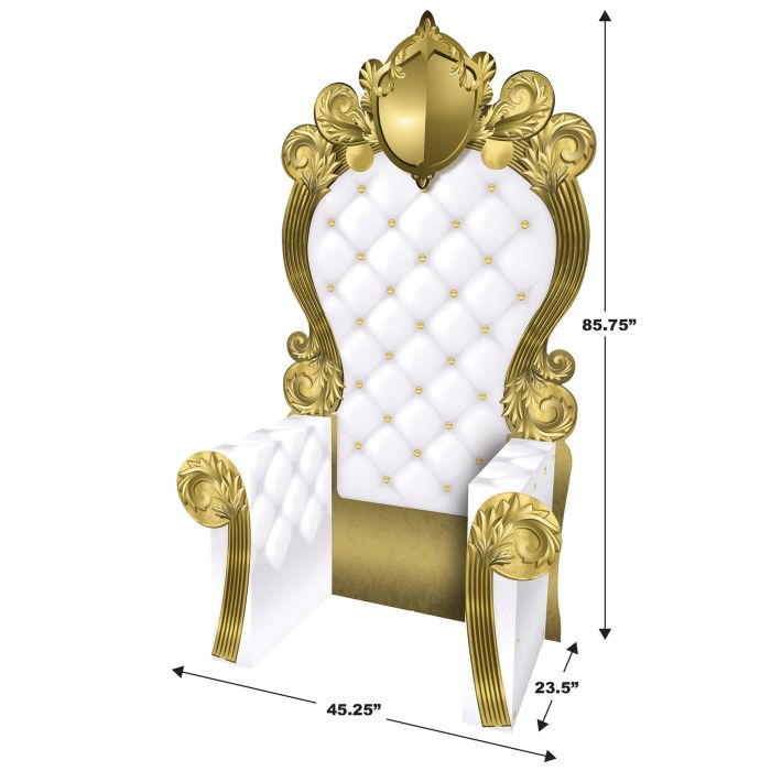 White and Gold 3-D Prom Throne Prop (1 per package)