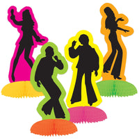 Retro 70's Silhouette Mini Party Centerpieces - Bulk 96 Pack