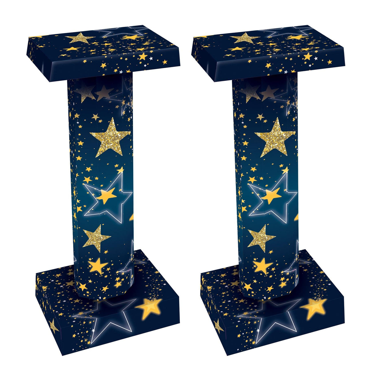 Starry Night 3-D Short Party Column Prop - Bulk 2 Pack