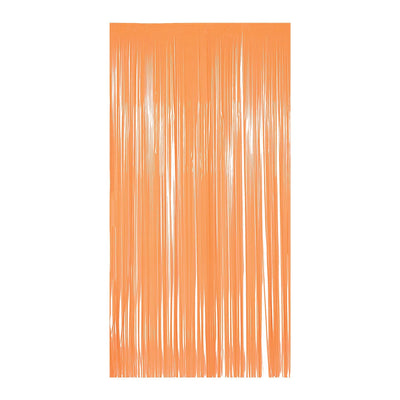 1-Ply Plastic Fringe Curtain neon orange - Bulk 6 Pack