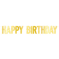 Foil Happy Birthday Streamer gold - Bulk 12 Pack