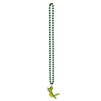 Bead Necklace with Bobble Alligator Medallion - Bulk 12 Pack