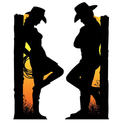 Western Silhouette Stand-Up Decorations - Bulk 2 Pack