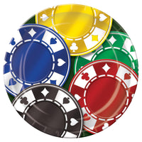 Poker Chips Plates - Bulk 96 Pack