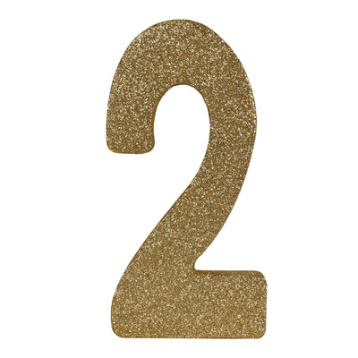 3-D Glittered 2 Centerpiece gold - Bulk 6 Pack