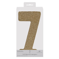 Beistle 3-D Glittered 7 Centerpiece gold - 8 inch x 49 inch - Birthday-Age Specific Centerpieces