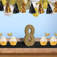 Beistle 3-D Glittered 8 Centerpiece gold - 8 inch x 49 inch - Birthday-Age Specific Centerpieces