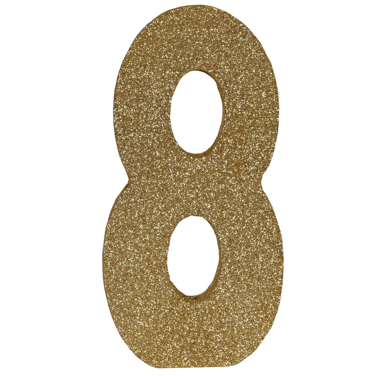 3-D Glittered 8 Centerpiece gold - Bulk 6 Pack