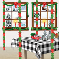 Beistle Ceiling Drops Red & Green - 4.5-inch x 14.5-feet Size - Christmas/Winter Ceiling Decor