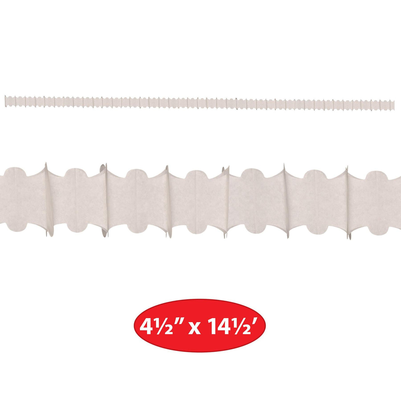 Beistle Ceiling Drops White - 4.5-inch x 14.5-feet Size - General Occasion Ceiling Decor