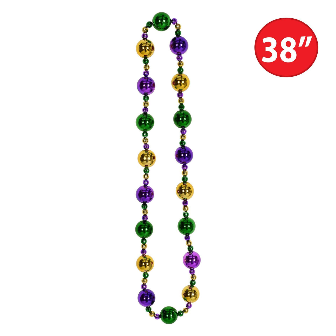 Beistle Jumbo Mardi Gras Beads - 38 Inch Mardi Gras Party Beads