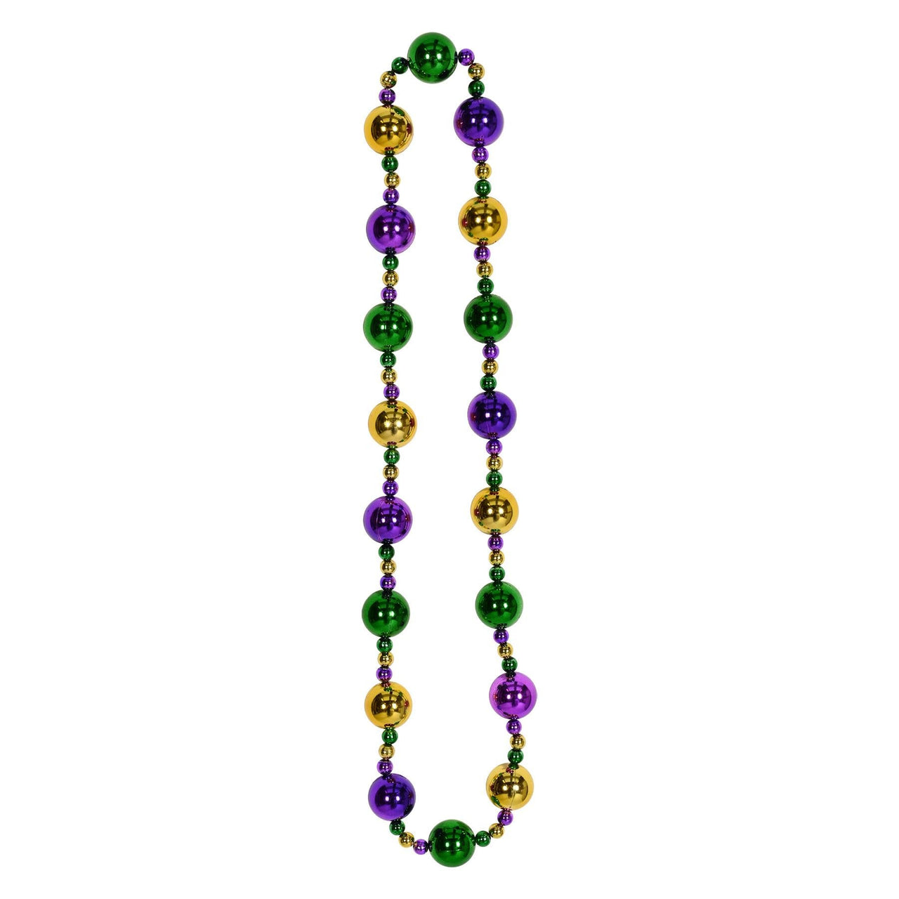 Jumbo Mardi Gras Bead Necklace - Bulk 12 Pack
