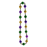 Jumbo Mardi Gras Bead Necklace - Bulk 12 Pack