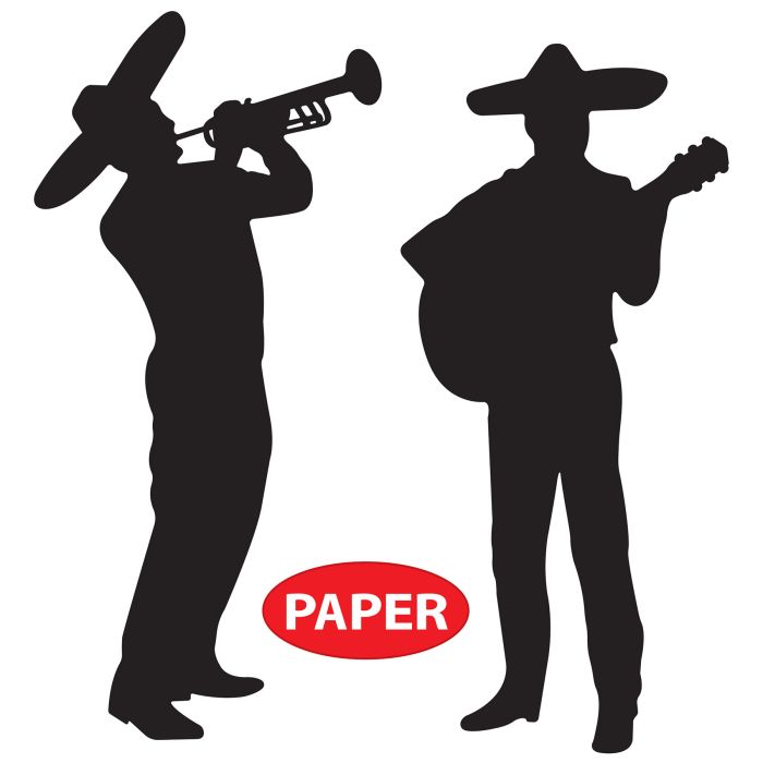 24 Pack Bulk Mariachi Band Silhouette Decorations
