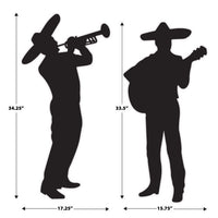 24 Pack Bulk Mariachi Band Silhouette Decorations