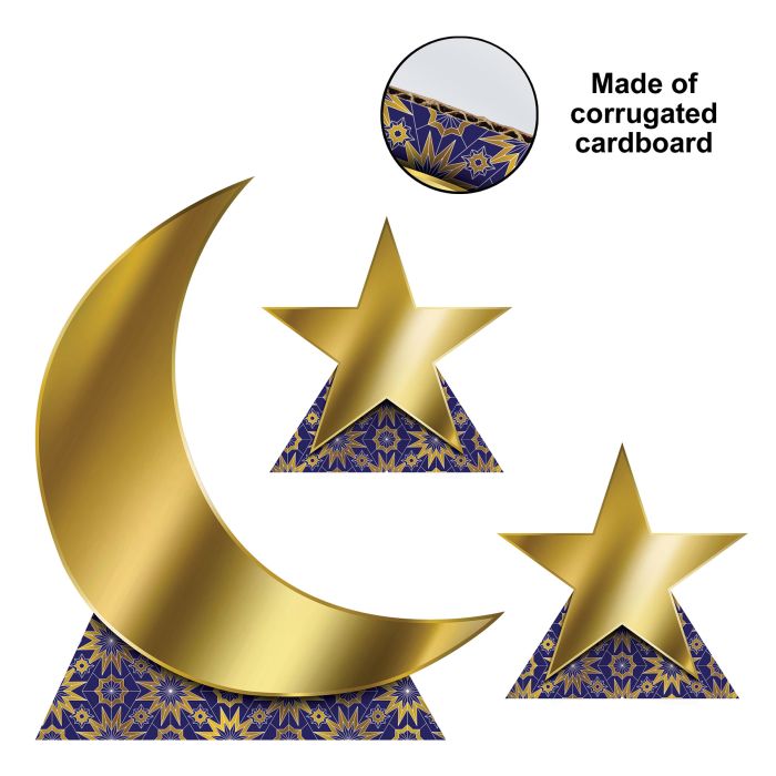 Ramadan Moon & Stars Stand-Ups (3 per package)