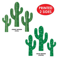 36 Piece Bulk Foil Cactus Silhouette Decorations