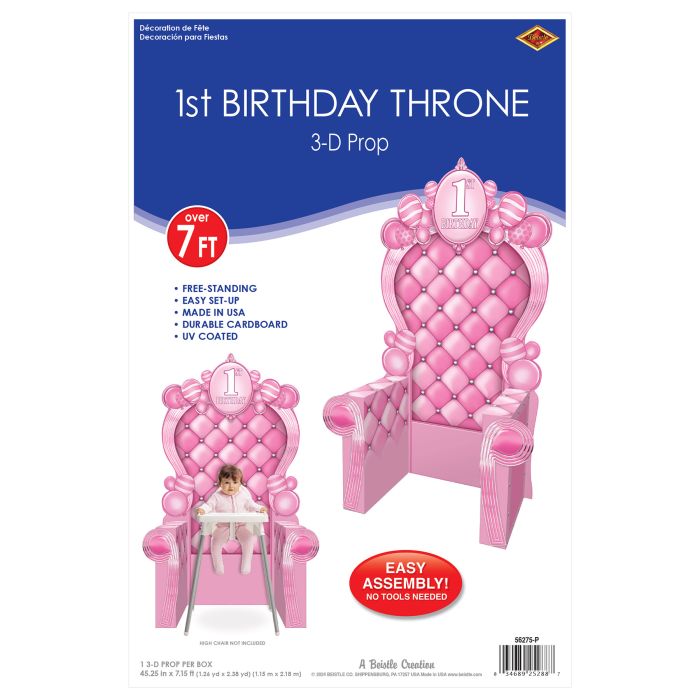 3-D 1st Birthday Throne Prop (1 per package)