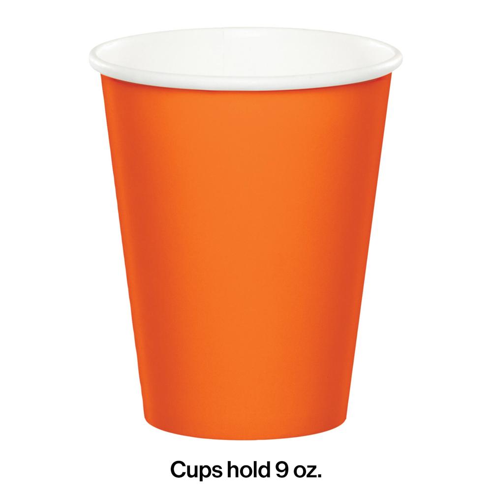 Sunkissed Orange Hot/Cold Paper Paper Cups 9 Oz., 8 ct Party Decoration