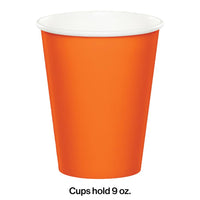 Sunkissed Orange Hot/Cold Paper Paper Cups 9 Oz., 8 ct Party Decoration