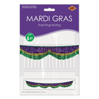 6 Pack Bulk Mardi Gras 72.5 inch Tinsel Fringe Bunting