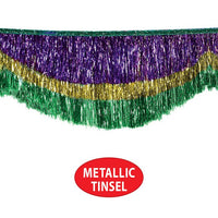 6 Pack Bulk Mardi Gras 72.5 inch Tinsel Fringe Bunting