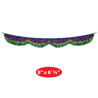 6 Pack Bulk Mardi Gras 72.5 inch Tinsel Fringe Bunting