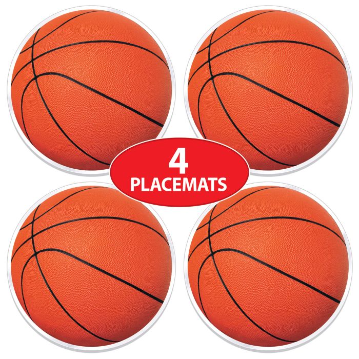 48 Pack Bulk Plastic Basketball Placemats