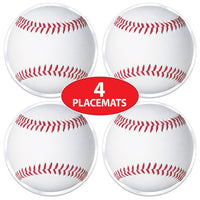 48 Pack Bulk Plastic Baseball Placemats