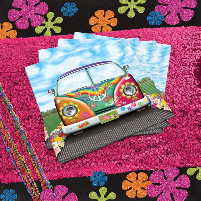 192 Pack Beistle Hippie Bus Luncheon Napkins