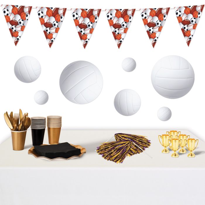 240 Pack Bulk Volleyball Cutout Decorations