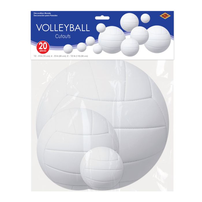 240 Pack Bulk Volleyball Cutout Decorations