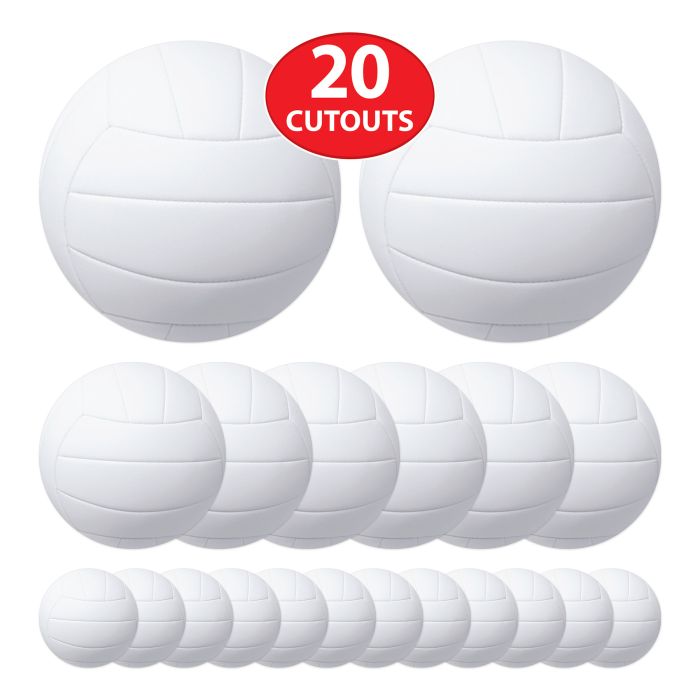 240 Pack Bulk Volleyball Cutout Decorations