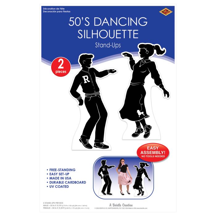 8 Pack Bulk 50's Dancing Silhouette Stand-Ups