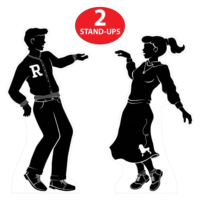 8 Pack Bulk 50's Dancing Silhouette Stand-Ups