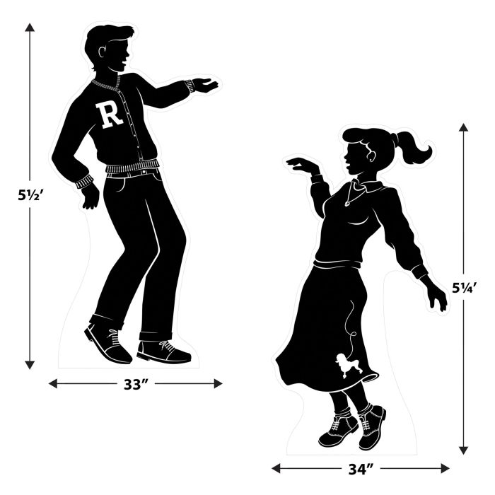 8 Pack Bulk 50's Dancing Silhouette Stand-Ups
