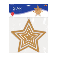 12 Pack Beistle Gold 3-D Plastic Star Centerpiece